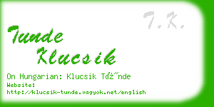 tunde klucsik business card